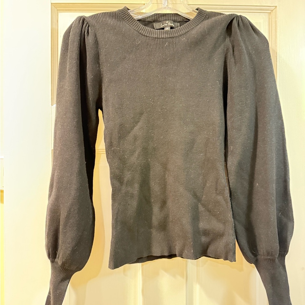 Ribbed  black Knit Shirt